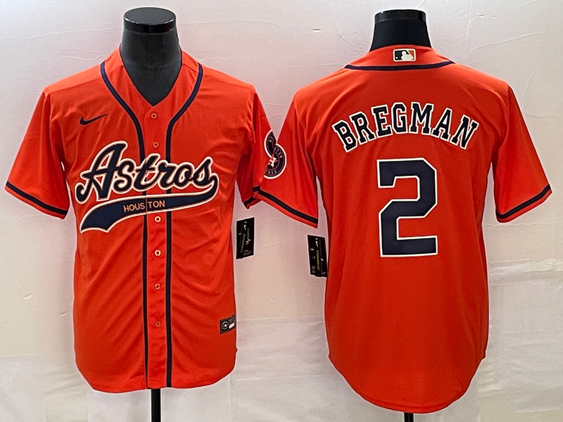 Men's Houston Astros Alex Bregman #2 Orange Jersey Joint Edition
